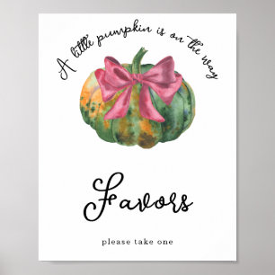 Póster Ducha de bebé de calabaza con acuarela - Recuerdos
