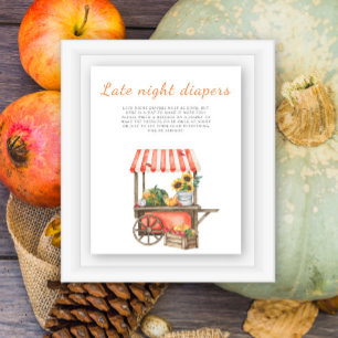 Póster Ducha de bebé de calabaza - juego de pañales noctu