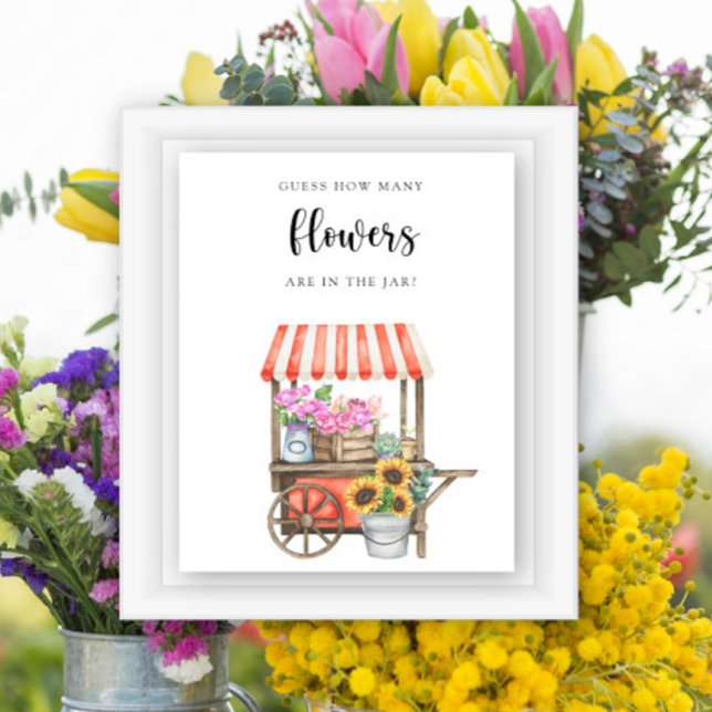Póster ducha de bebé de carrito de flores - adivina cuánt (Subido por el creador)