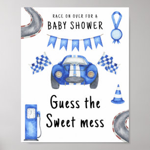 Póster Ducha de bebé de coche de carrera Adivinen el dulc