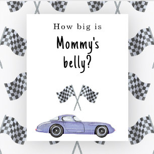 Póster Ducha de bebé de coche de carrera Qué tan grande e