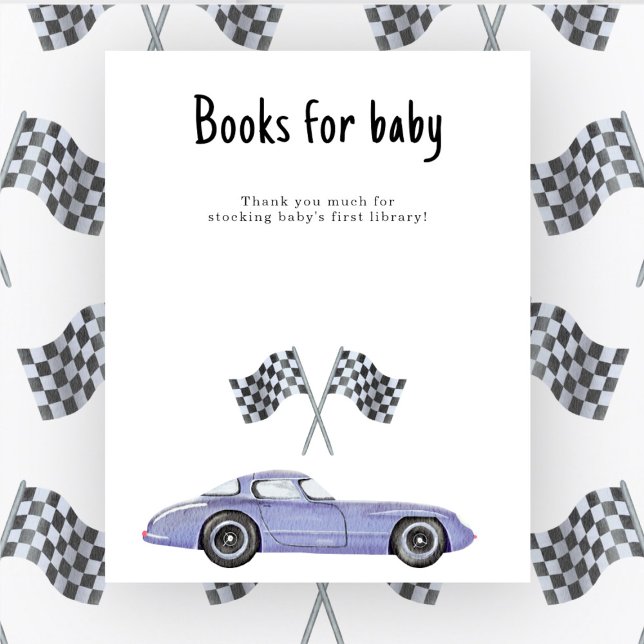 Póster Ducha de bebé de coches de carreras Libros para be (Subido por el creador)
