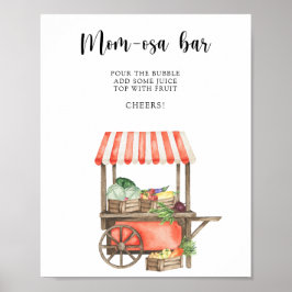 Póster ducha de bebé de cosecha local - Bar Momosa