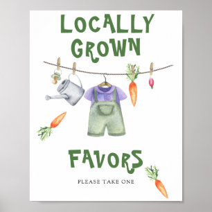 Póster Ducha de bebé de cosecha local Favorece al Poster