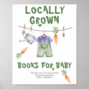 Póster ducha de bebé de cosecha local - libros para bebé