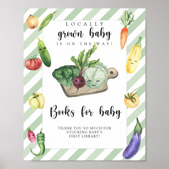 Póster ducha de bebé de cultivo local - libros para bebé (Frente)