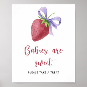 Póster Ducha de bebé de fresa - los bebés son dulces