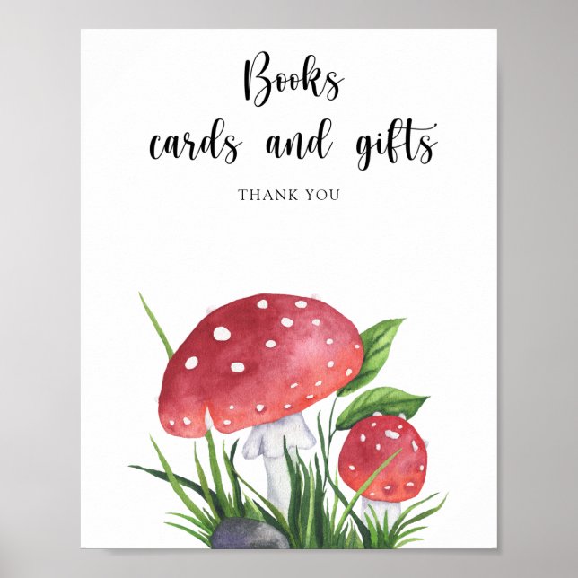 Póster Ducha de Bebé de Hongos - libros, tarjetas y regal (Frente)