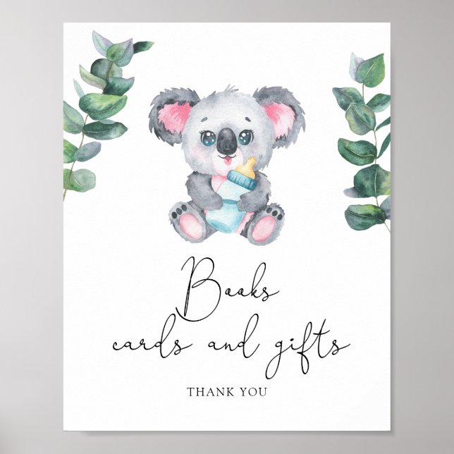Póster Ducha de bebé de koala: libros, tarjetas y regalos (Frente)