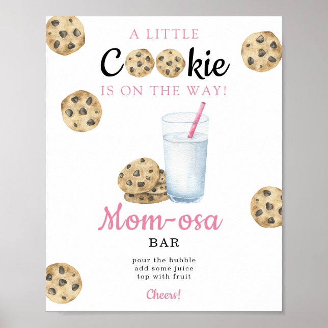 Póster Ducha de bebé de leche Momosa bar (Frente)