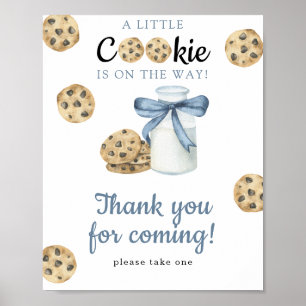 Póster Ducha de bebé de leche y galletas - Gracias 