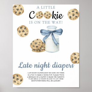 Póster ducha de bebé de leche y galletas Pañales nocturno