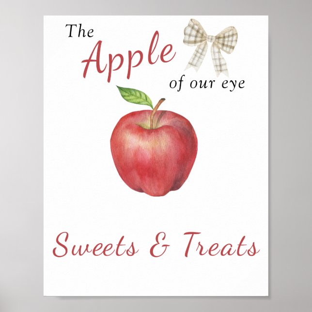 Póster ducha de bebé de manzana - Dulces y golosinas (Frente)