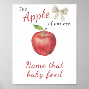 Póster Ducha de bebé de manzana - Nombra esa comida para