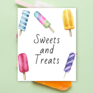 Póster ducha de bebé de paleta - dulces y golosinas