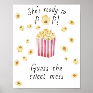 Póster Ducha de bebé de palomitas - Adivinen el dulce des