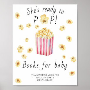 Póster Ducha de bebé de palomitas - libros para el poster
