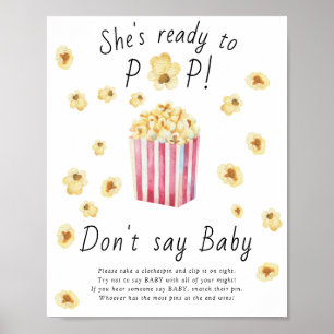 Póster Ducha de bebé de palomitas - No digas Poster de be