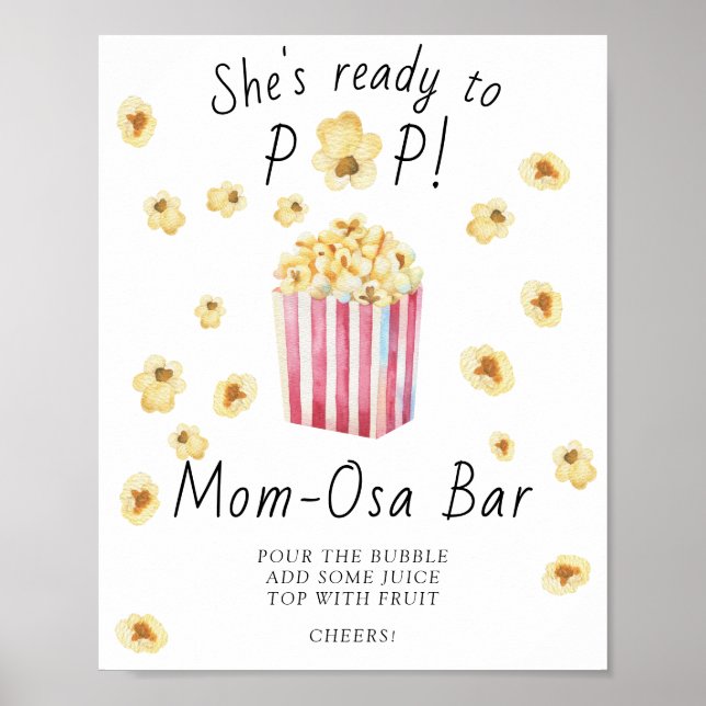 Póster Ducha de bebé de palomitas - Poster de bar de mamá (Frente)