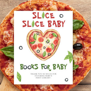 Póster ducha de bebé de pizza de acuarela - libros para b
