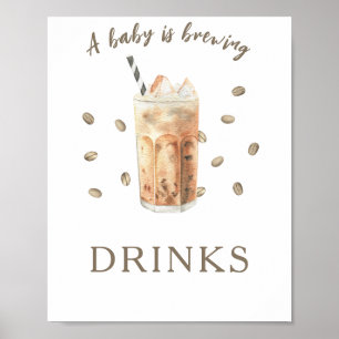 Póster Ducha de bebé de preparación de café - Bebidas