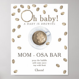Póster Ducha de bebé de preparación de café Momosa bar