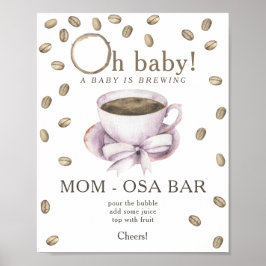 Póster Ducha de bebé de preparación de café y arco bar Mo