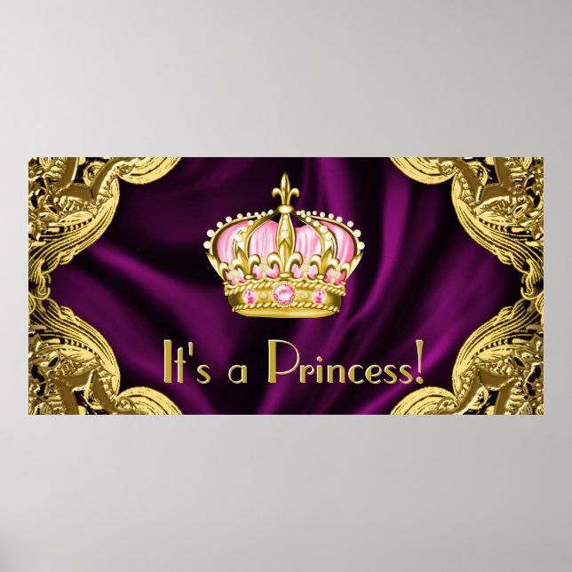 Póster Ducha de Bebé de Princesa Real (Frente)