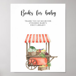 Póster ducha de bebé de producción local - libros para be
