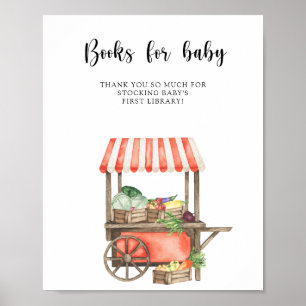 Póster ducha de bebé de producción local - libros para be