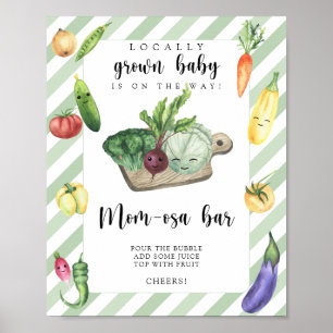 Póster ducha de bebé de productos locales - bar Momosa
