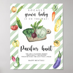 Póster ducha de bebé de productos locales - juego de búsq