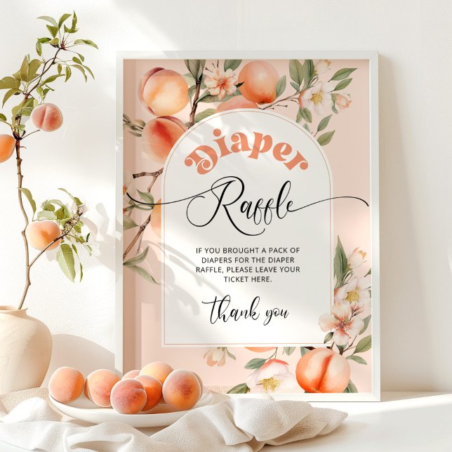 Póster Ducha de bebé de rifa de pañales de durazno (Subido por el creador)