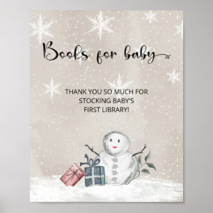 Póster Ducha de bebé de Snowman Libros para bebé