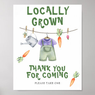Póster ducha de bebé de verduras - Gracias por venir