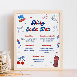 Póster Ducha de Bebé del 4 de Julio - Bar de Soda Sucia