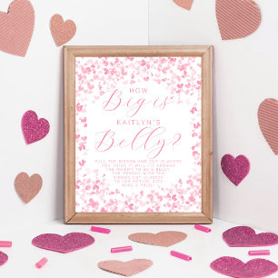 Póster Ducha de bebé del Día de San Valentín ¿Cuán grande