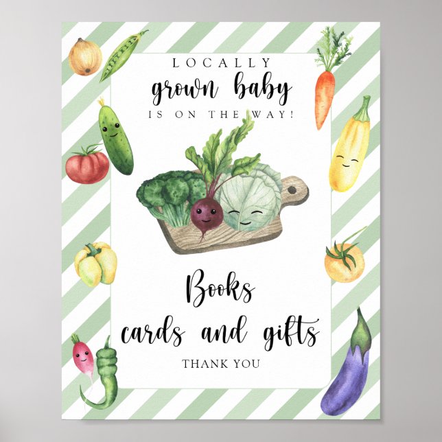 Póster ducha de bebé en el mercado de agricultores - libr (Frente)