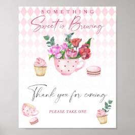 Póster Ducha de bebé fiesta de té - Gracias por venir