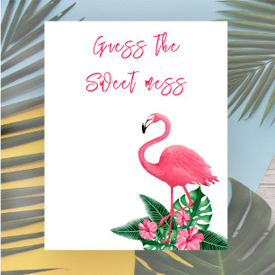 Póster Ducha de bebé Flamingo Adivinen el dulce desastre