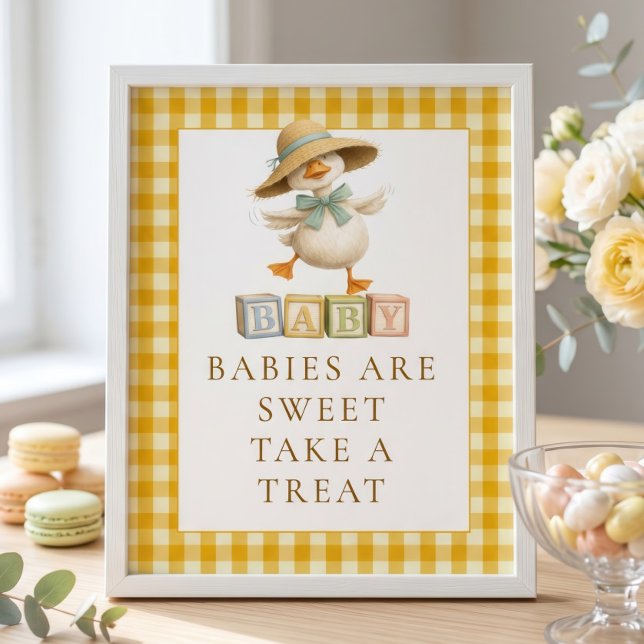 Póster Ducha de Bebé Gingham Amarillo de Ganso Toma un Re (Subido por el creador)