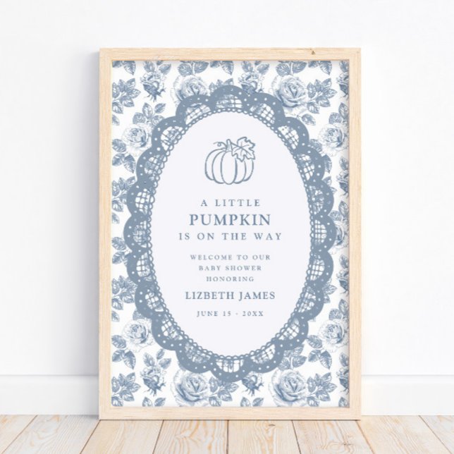 Póster Ducha de bebé Little Pumpkin Blue Toile (Subido por el creador)