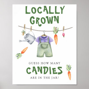 Póster ducha de bebé local - adivinen cuántos dulces
