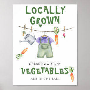 Póster ducha de bebé local - cuántas verduras