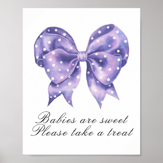 Póster ducha de bebé lunares lazo - bebés dulces (Frente)