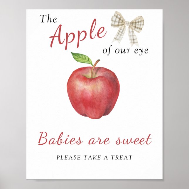 Póster Ducha de bebé manzana - Los bebés son dulces (Frente)