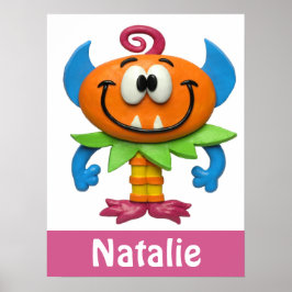 Póster Ducha de bebé niña monstruo bebé guardería