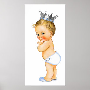 Póster Ducha de bebé niño principito