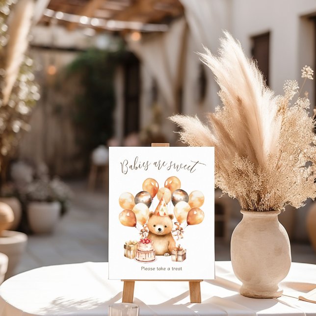 Póster Ducha de bebé Oso Los bebés son dulces, tómate un  (Subido por el creador)