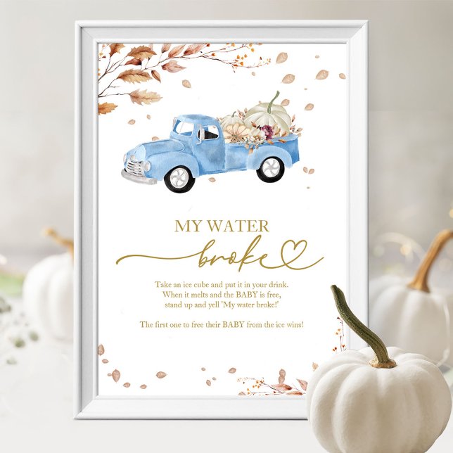 Póster Ducha de Bebé Otoño de Calabaza Mi Agua se Rompió  (Subido por el creador)